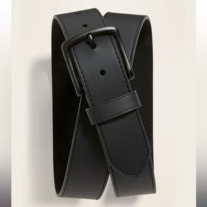 Old Navy Black Synthetic Leather Belt – Size Small – Matte Buckle